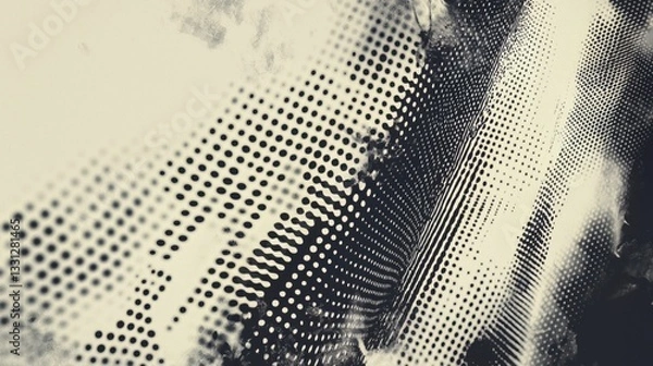 Fototapeta Generative AI, Halftone dot texture with grainy noise, faded vintage effect, and retro grunge aesthetic