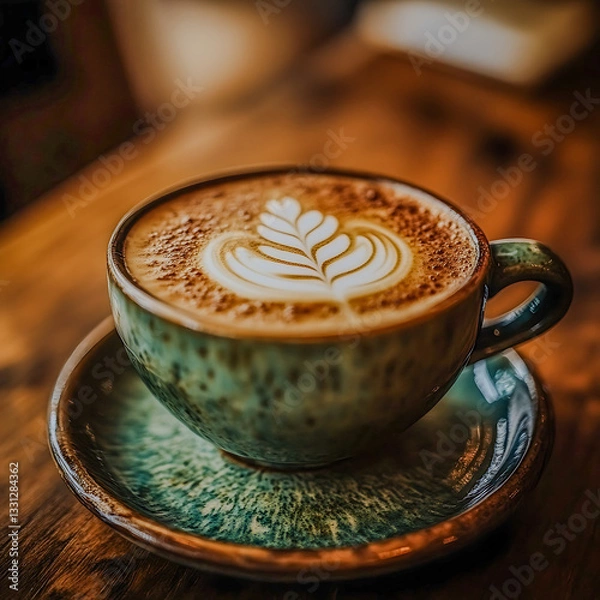 Obraz Rustic Cappuccino with Latte Art