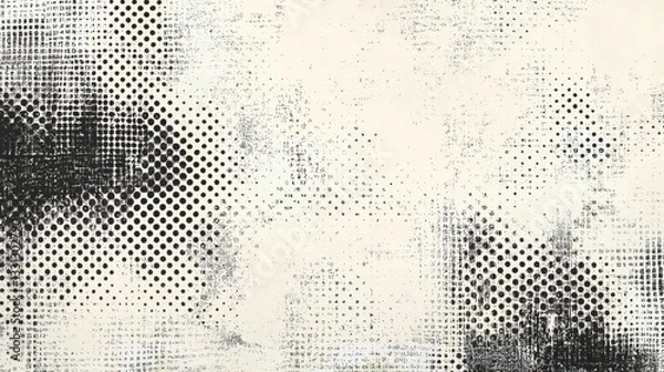 Fototapeta Generative AI, Halftone dot texture with grainy noise, faded vintage effect, and retro grunge aesthetic