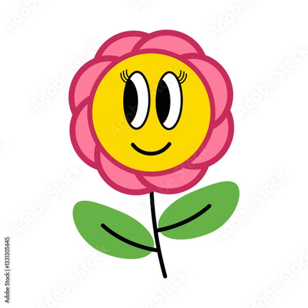 Obraz Cartoon Smiling Flower Illustration