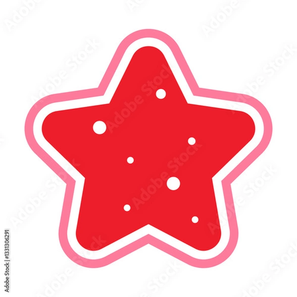 Obraz Red Star Icon with White Accents