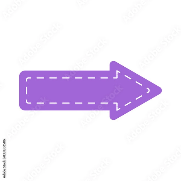 Obraz Purple Arrow Graphic with Dotted Outline