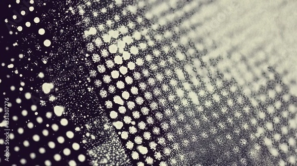 Fototapeta Generative AI, Halftone dot texture with grainy noise, faded vintage effect, and retro grunge aesthetic
