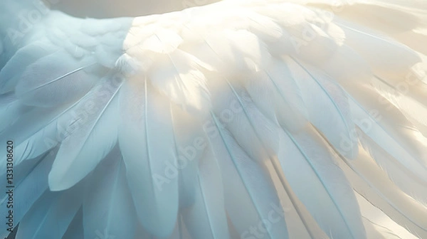 Fototapeta "Pure White Angel Wings Isolated on Transparent Background – Ethereal and Divine Feathered Wings"

