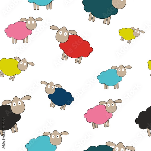 Fototapeta Abstract lamb seamless pattern background vector illustration