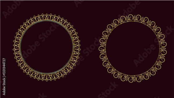 Obraz golden frame on black background