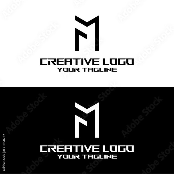 Obraz creative letter logo fm design vector