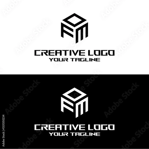 Obraz creative letter logo fm design vector