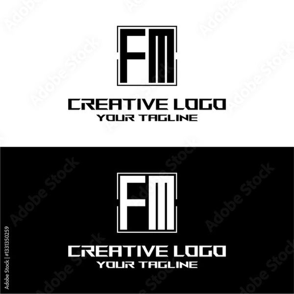 Obraz creative letter logo fm design vector