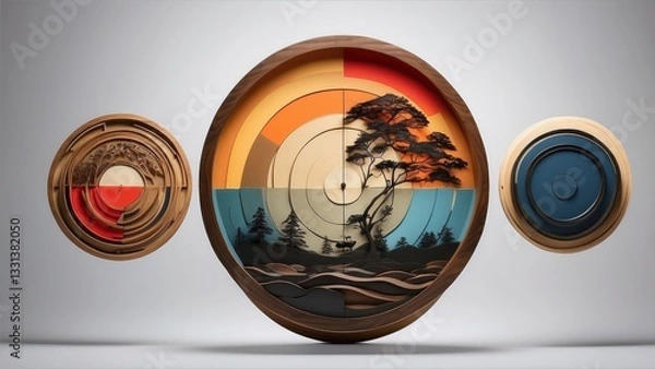 Fototapeta "Target and Aim Icon Set: Sniper, Focus, and Bullseye Vector Collection"