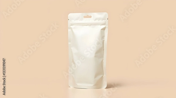 Fototapeta A transparent glass and a plastic bottle of fresh water are isolated on a clean white background