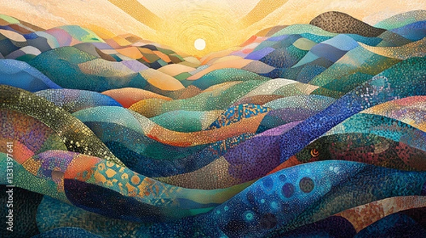 Fototapeta Behold ethereal splendor of desert's aerial vista where nature's intricate tapestry weaves a mesmerizing mosaic of abstract beauty
