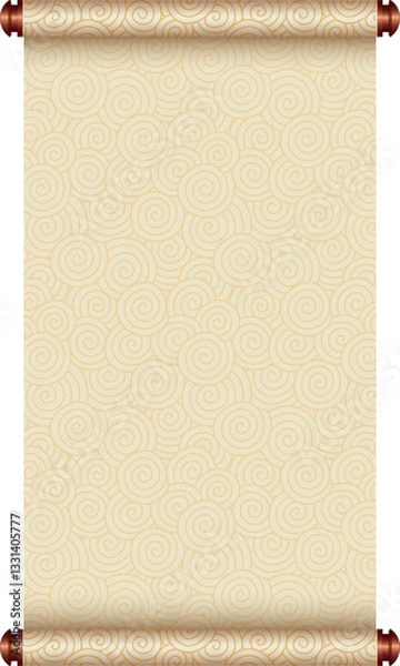 Obraz Chinese Traditional Scroll, Elegant Oriental Banner with Classic Patterns, suitable for various Oriental and Chinese-style designs, as well as festivals and celebrations.