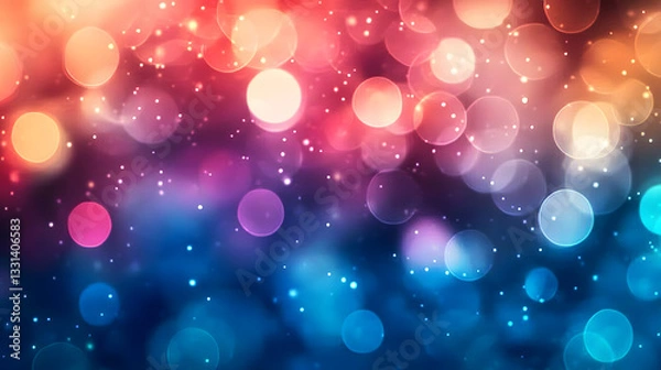 Fototapeta Blurred Abstract Background with Bokeh Lights. Abstract Modern Particle Wallpaper.