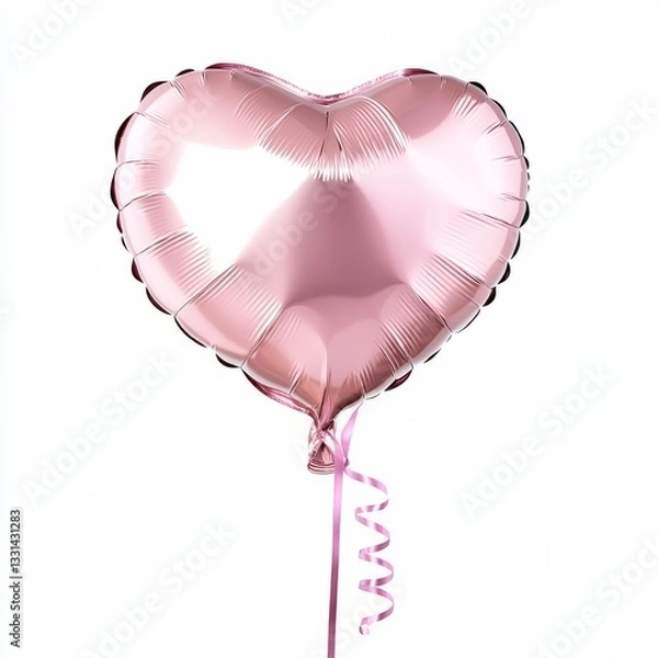 Fototapeta Ribbon inside a heart-shaped balloon isolated on white background