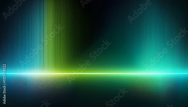 Fototapeta black dark blue green emerald petrol teal lime yellow white abstract background color gradient ombre blend line stripe bright light flash glow glitter neon metallic noise grain mesh