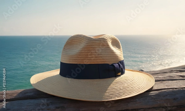 Obraz summer hat on the beach