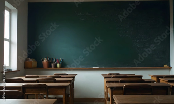Obraz classroom with blackboard