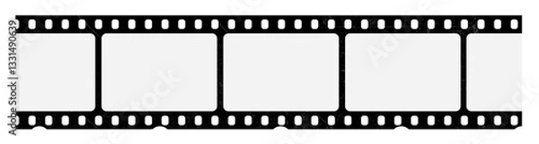 Obraz Film strips mockup templates of old retro film frame with shadow on background. Video or movie film vintage analog cinema, photograph camera film strip. Trendy editable camera roll social stories