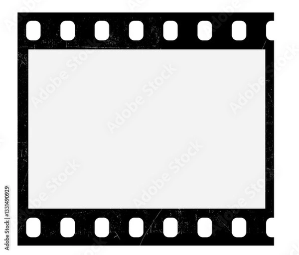 Obraz Film strips mockup templates of old retro film frame with shadow on background. Video or movie film vintage analog cinema, photograph camera film strip. Trendy editable camera roll social stories