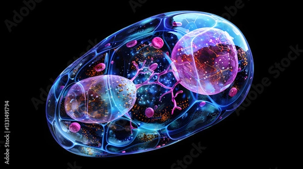 Obraz Intricate Illustration of the Internal Structure of a Typical Unicellular Organism