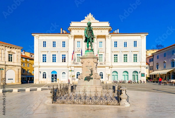 Obraz View of the Tartini Square is the town in Piran, Slovenia