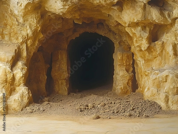 Fototapeta Cave entrance, natural rock formation