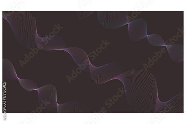 Fototapeta Abstract Flowing Wave Lines Pattern on Dark Background - Vibrant Modern Art