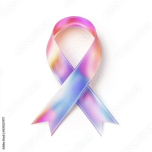 Fototapeta Awareness ribbon with gradient colors isolated on white background