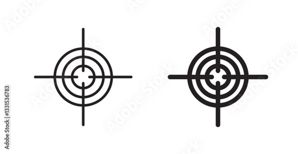 Obraz Bullseye pointer vector icon set in black color.