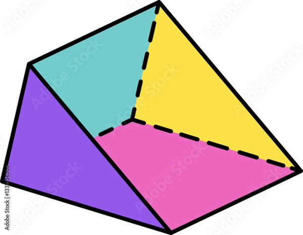 Fototapeta 3D Triangular Prism with Slanting Face