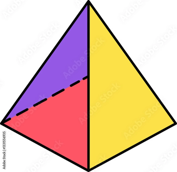 Fototapeta 3D Pyramid with Triangular Base