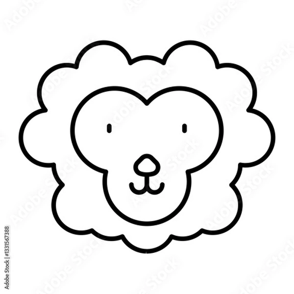 Obraz Lamb head outline icon