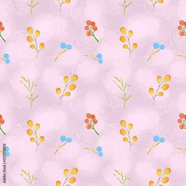 Obraz Leaves seamless pattern on background.