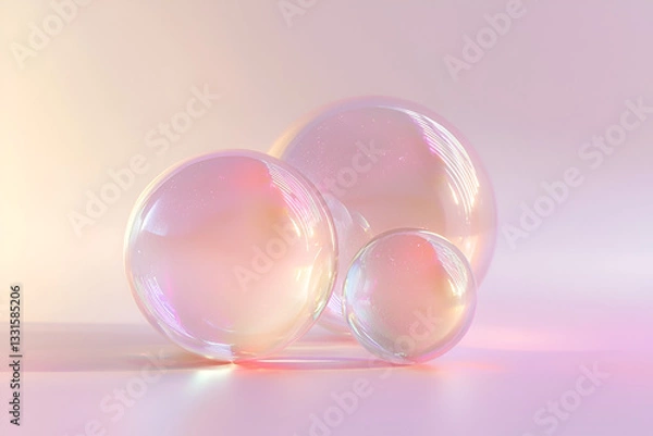 Obraz pink soap bubbles
