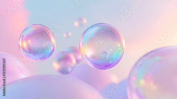 Obraz soap bubbles on a blue background