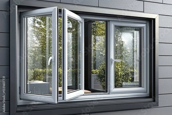 Fototapeta Energy-efficient uPVC window pieces ideal for modern construction projects.