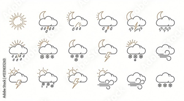 Fototapeta weather icons vectors illustrations 