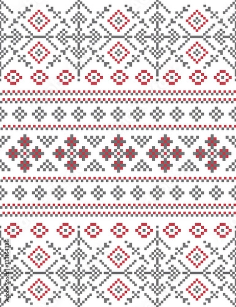 Obraz Snowflakes winter background pixel