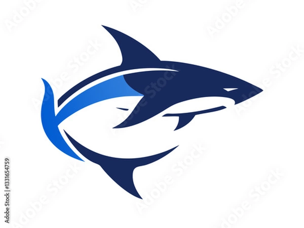 Obraz Bold black silhouette of a shark..Generative ai