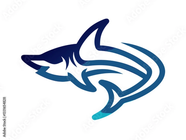 Obraz Bold black silhouette of a shark..Generative ai