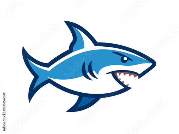 Fototapeta Bold black silhouette of a shark..Generative ai