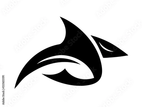 Obraz Bold black silhouette of a shark..Generative ai