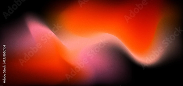 Obraz Elegant abstract texture with a warm glow, blending orange and pink tones with a grainy effect.