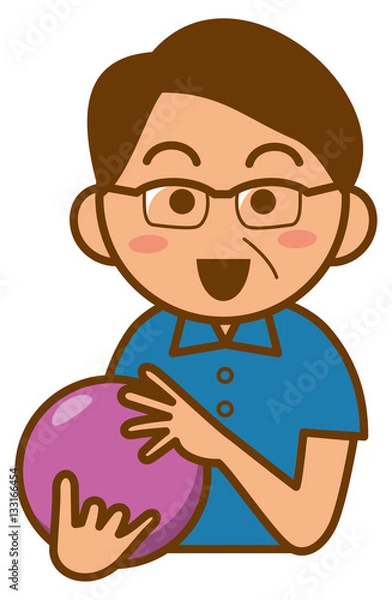 Fototapeta ボウリング　おとうさんのイメージイラスト