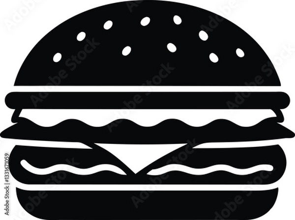 Obraz burger silhouette vector, burger icon