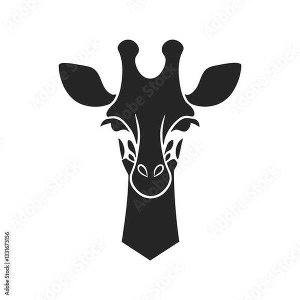 Obraz Professional giraffe head Icon. Scalable, Clean, and Minimalist Vector for Apps and Branding.