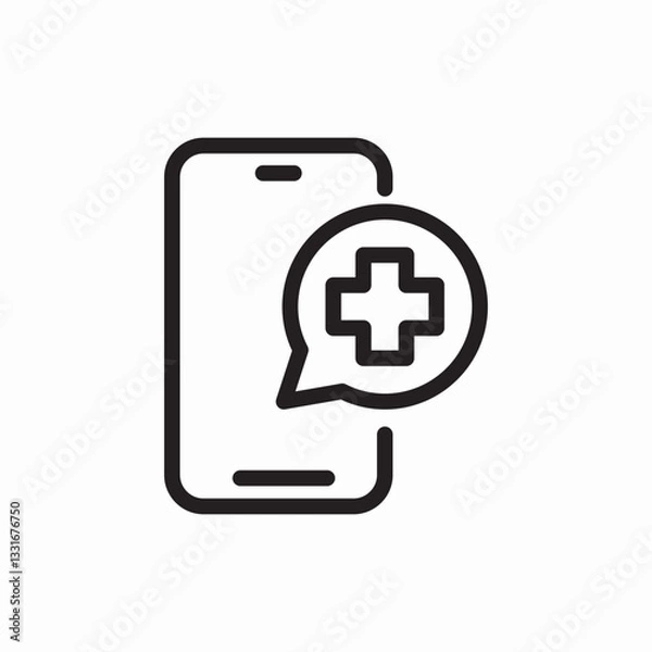 Obraz Mobile medical app icon vector sign