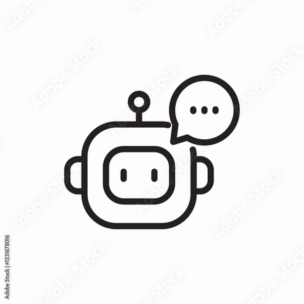 Fototapeta Chat bot assistance icon vector sign