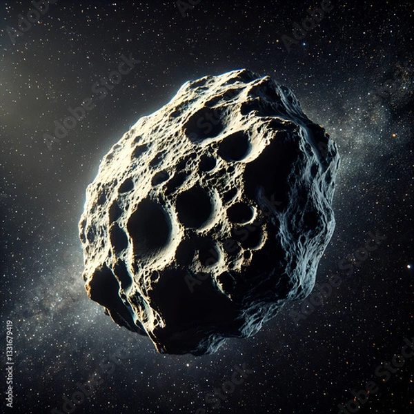 Obraz Cratered Asteroid in Deep Space